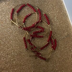 Elegant Red Beaded Bracelet Set children